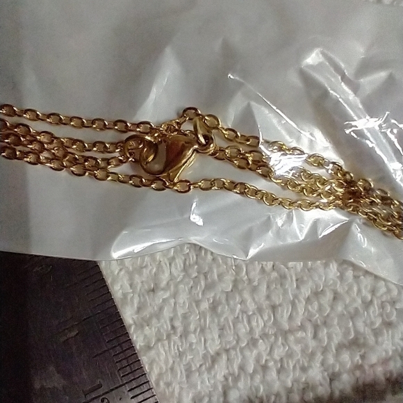 New goldtone I am enough because he is christian catholic religious necklace - Picture 2 of 3